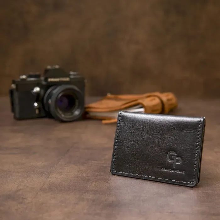 Шкіряна обкладинка для автодокументів GRANDE PELLE 11495 Чорний