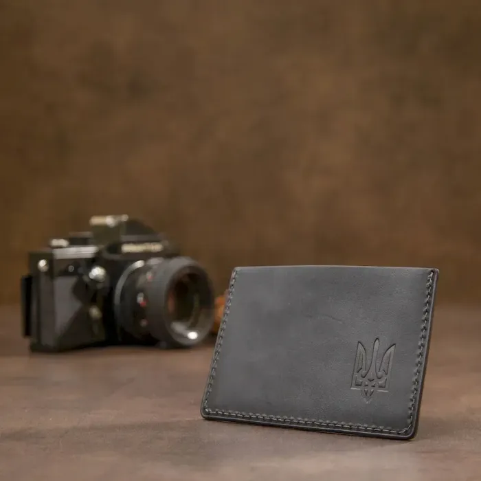 Кожаная обложка для пенсионного удостоверения GRANDE PELLE 11506 Черный