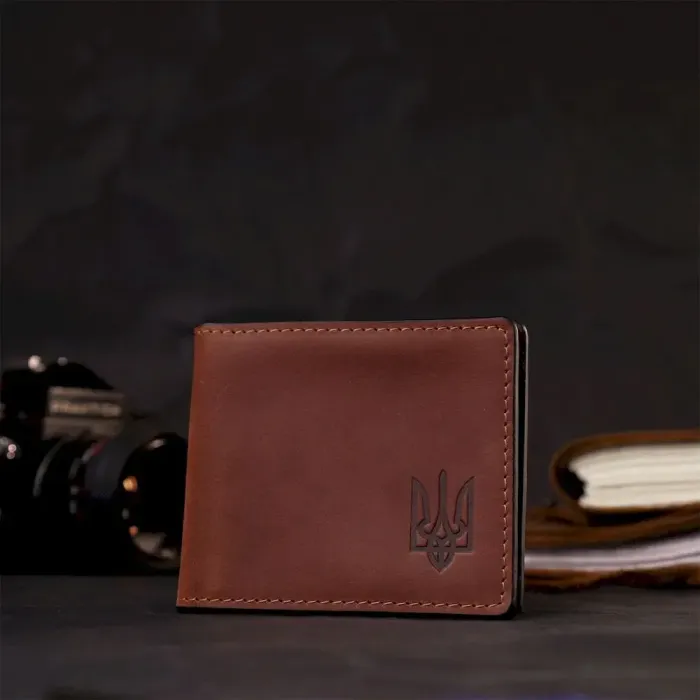 Кожаная обложка на удостоверение участника боевых действий GRANDE PELLE 11663 Коричневый