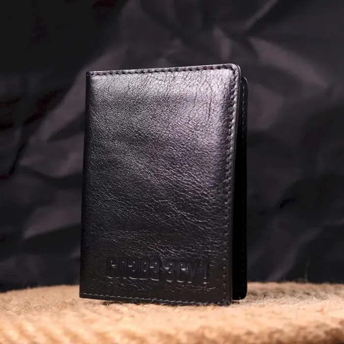 Кожаная обложка на военный билет Слава ЗСУ GRANDE PELLE 16745 Черная