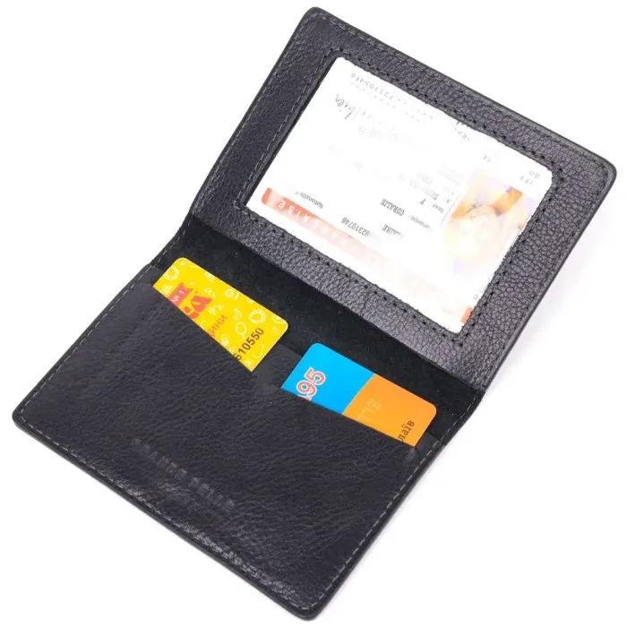 Кожаная обложка на военный билет Слава ЗСУ GRANDE PELLE 16745 Черная