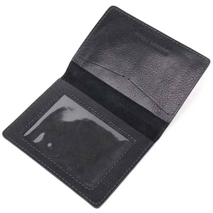 Кожаная обложка на военный билет Слава ЗСУ GRANDE PELLE 16745 Черная