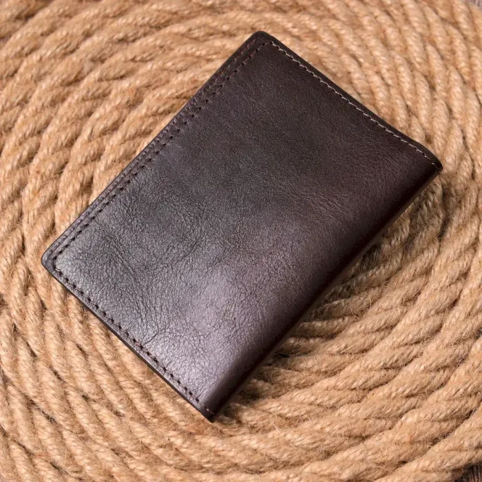 Кожаная обложка на военный билет Слава ЗСУ GRANDE PELLE 16747 Коричневая