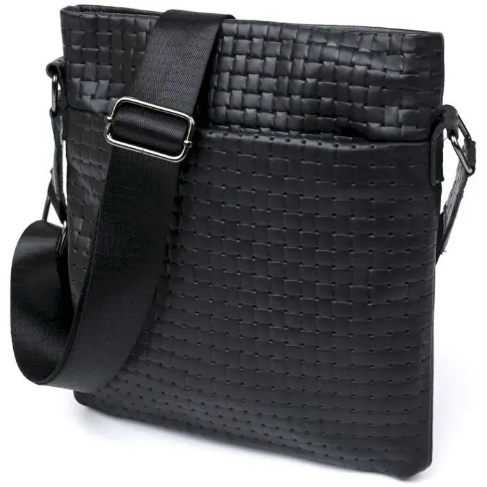 Шкіряна оригінальна чоловіча сумка через плече SHVIGEL 11600 Чорний