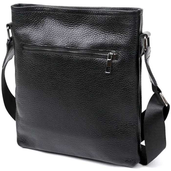 Шкіряна стильна чоловіча сумка через плече SHVIGEL 11604 Чорний
