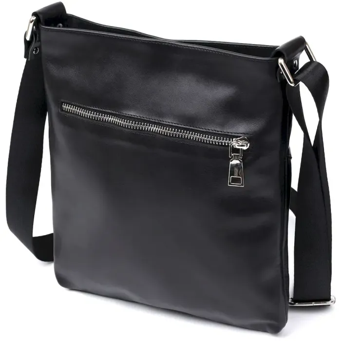 Шкіряна сумка через плече для чоловіків SHVIGEL 11602 Чорний