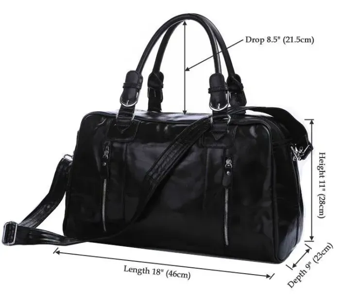 Сумка дорожня Vintage 14135 шкіряна Чорна