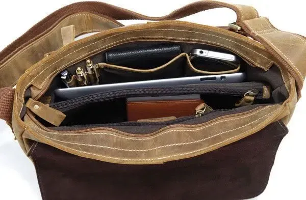 Сумка чоловіча Vintage 14082 із вінтажної шкіри Коричнева