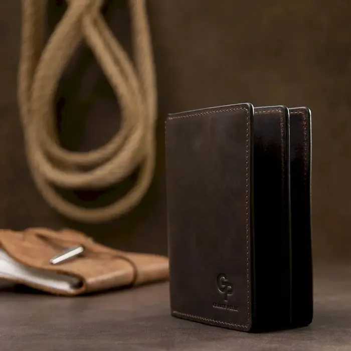 Кожаная винтажная обложка для документов GRANDE PELLE 11537 Коричневый