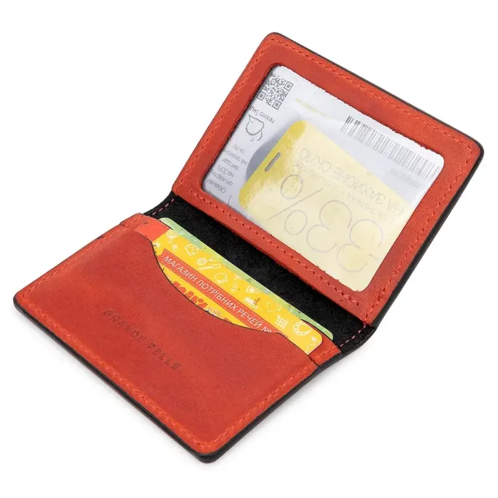 Шкіряна вінтажна обкладинка для прав GRANDE PELLE 11535 Чорний