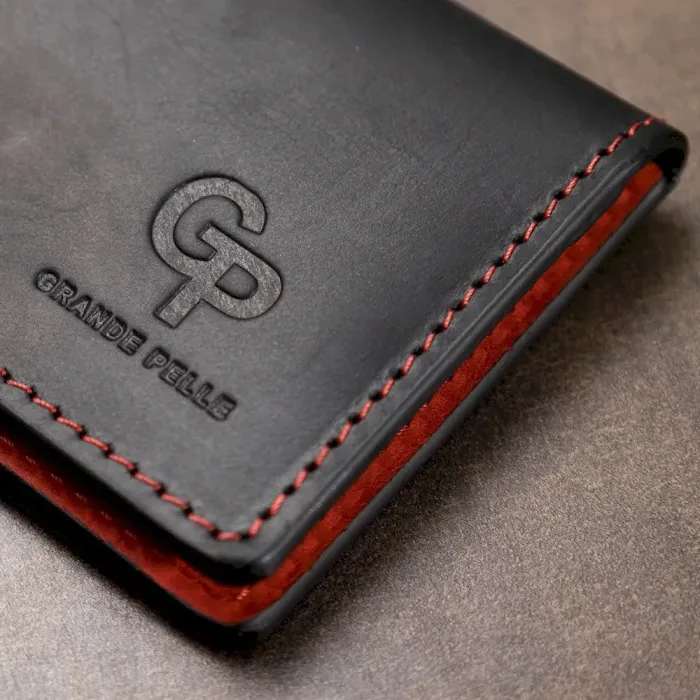 Шкіряна вінтажна обкладинка для прав GRANDE PELLE 11535 Чорний