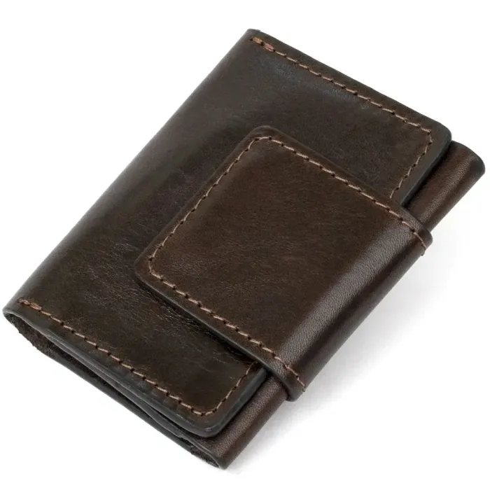 Шкіряна візитниця GRANDE PELLE 11410 Темно-коричневий