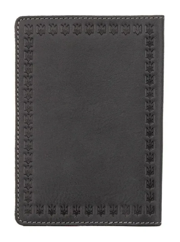 Кожаная обложка для паспорта европейского качества Shvigel 16132 Серый