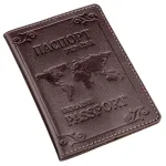 Шкіряна обкладинка на паспорт з карткою та рамкою SHVIGEL 13983 Коричнева