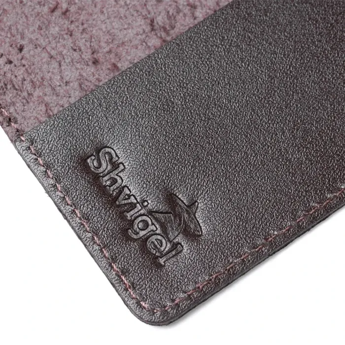 Шкіряна обкладинка на паспорт з карткою та рамкою SHVIGEL 13983 Коричнева