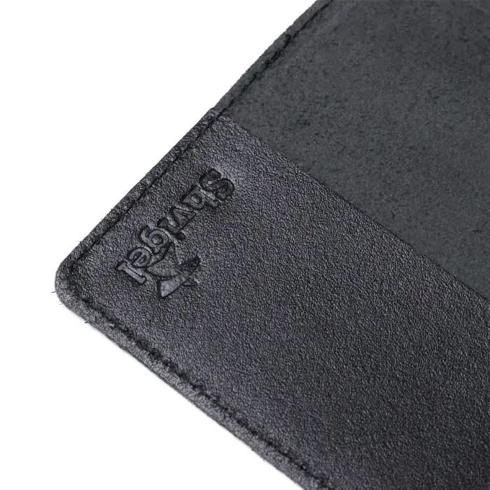 Шкіряна обкладинка на паспорт з написом SHVIGEL 13977 Чорна