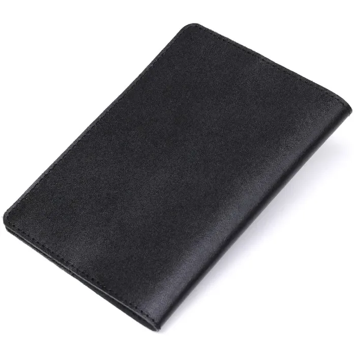 Шкіряна обкладинка на паспорт з написом SHVIGEL 13977 Чорна