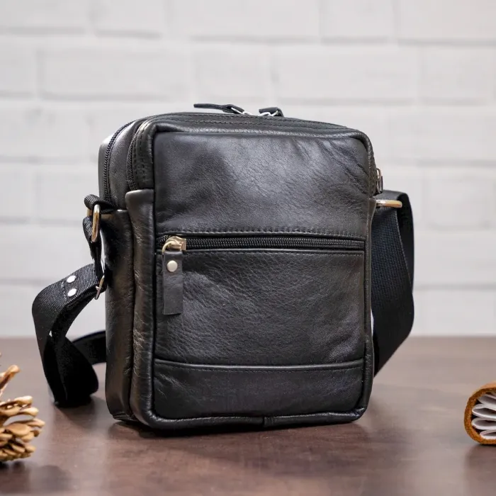 Сумка чоловіча SHVIGEL шкіряна 00926 Чорна