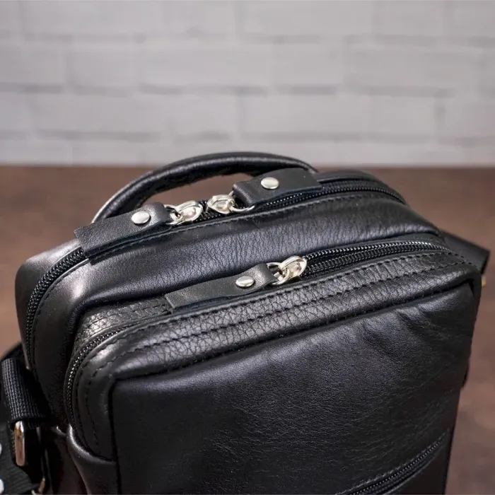 Сумка чоловіча SHVIGEL шкіряна 00926 Чорна