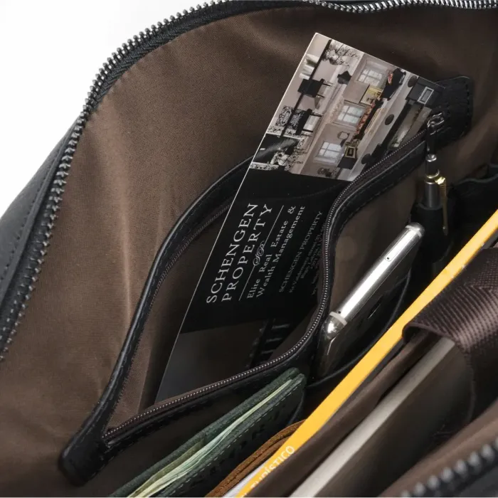 Сумка чоловіча Vintage 14054 для ноутбука та документів Чорна