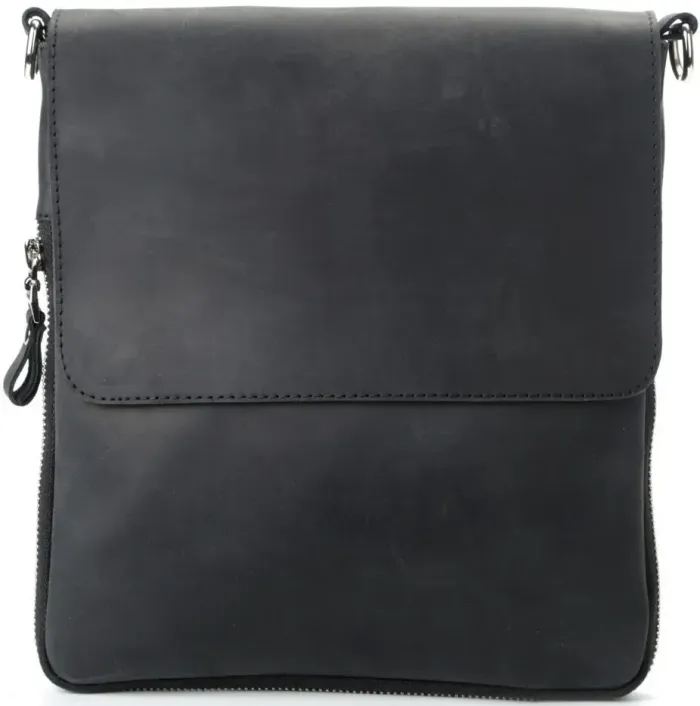 Сумка SHVIGEL 11017 із вінтажної шкіри Чорна