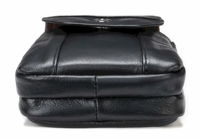 Шкіряна сумка на пояс Vintage 20358 Чорна