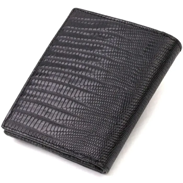Шкіряне компактне портмоне для чоловіків з тисненням CANPELLINI 21739 Чорне