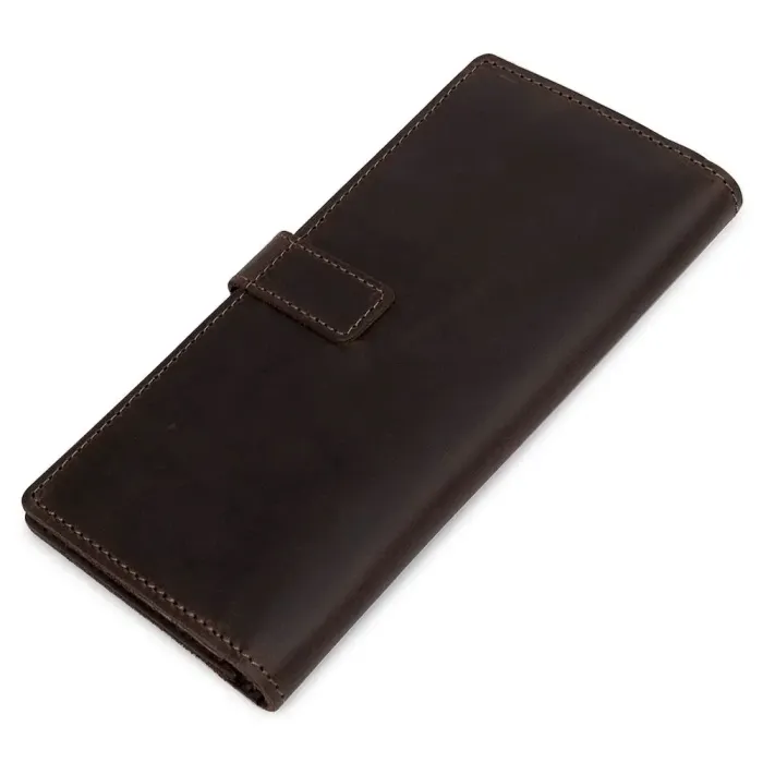 Шкіряне чоловіче матове портмоне GRANDE PELLE 11515 Коричневий