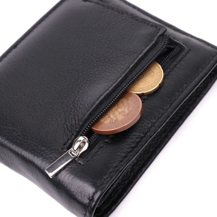 Шкіряне чоловіче портмоне із затискачем ST Leather 22481 Чорний