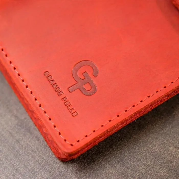 Шкіряне вінтажне жіноче портмоне GRANDE PELLE 11470 Червоний