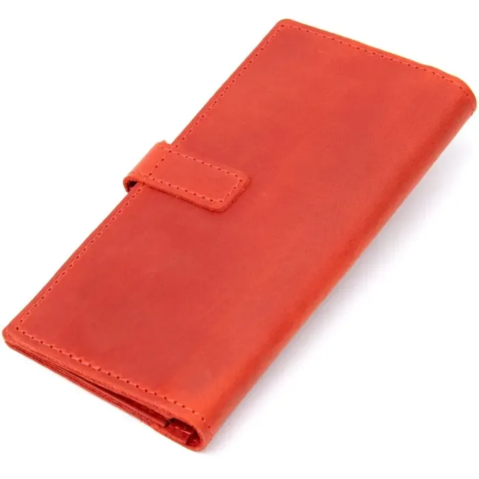 Шкіряне вінтажне жіноче портмоне GRANDE PELLE 11470 Червоний
