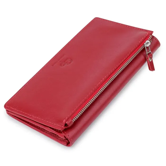 Шкіряне містко жіноче портмоне GRANDE PELLE 11550 Червоний