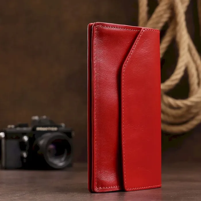 Шкіряне містко жіноче портмоне GRANDE PELLE 11550 Червоний