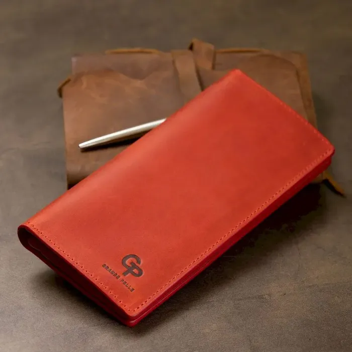 Шкіряне жіноче матове портмоне GRANDE PELLE 11512 Червоний