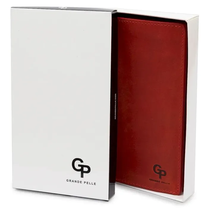 Шкіряне жіноче матове портмоне GRANDE PELLE 11512 Червоний