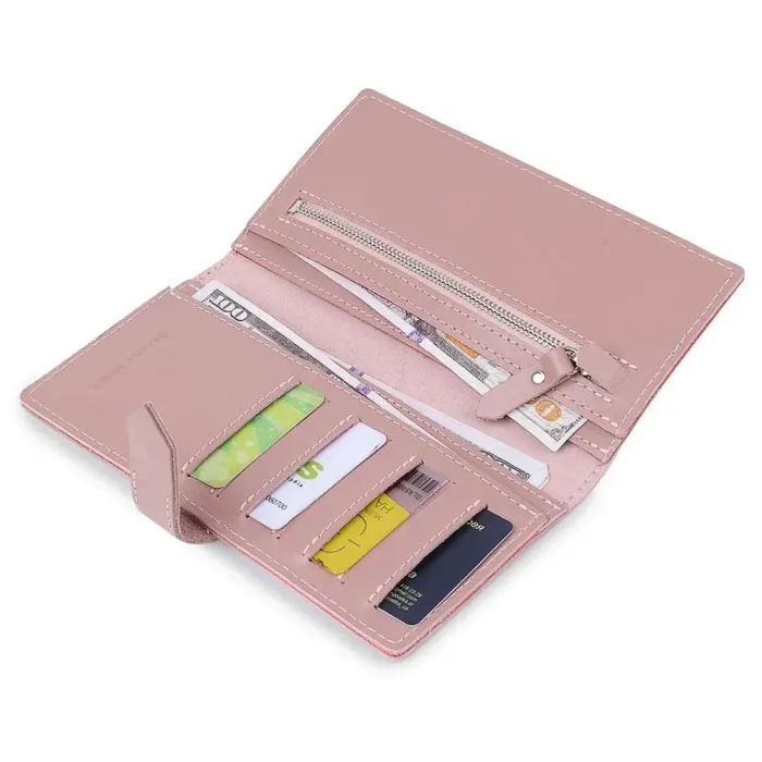 Кожаное женское матовое портмоне GRANDE PELLE 11545 Розовый