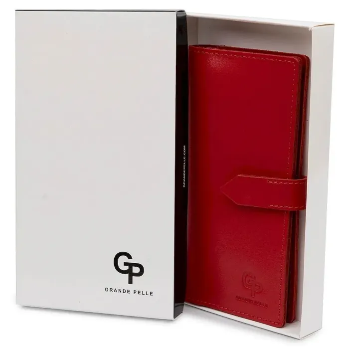 Шкіряне жіноче портмоне GRANDE PELLE 11516 Червоний