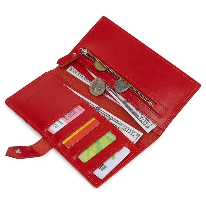 Шкіряне жіноче портмоне GRANDE PELLE 11516 Червоний