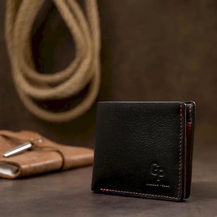 Шкіряне стильне портмоне GRANDE PELLE 11551 Чорний