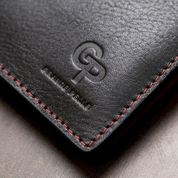 Шкіряне стильне портмоне GRANDE PELLE 11551 Чорний