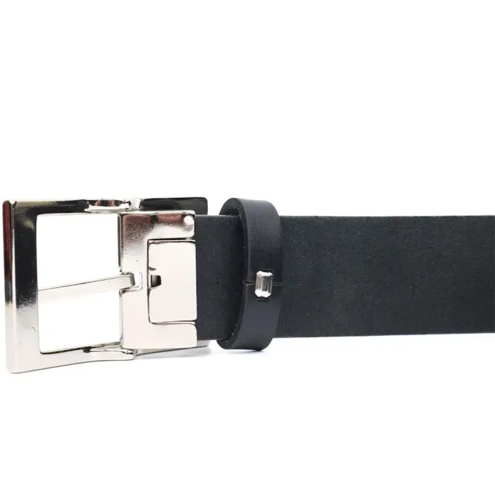Шкіряний ремінь для чоловіків з квадратною пряжкою GRANDE PELLE 11678 Чорний