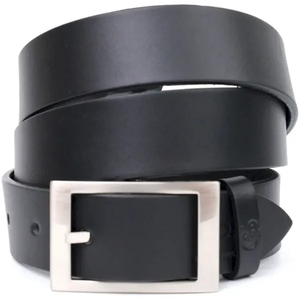Шкіряний ремінь для чоловіків з квадратною пряжкою GRANDE PELLE 11678 Чорний
