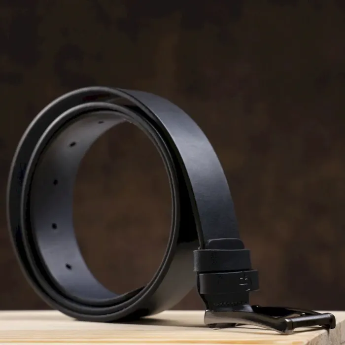 Шкіряний ремінь брючний GRANDE PELLE 00866 Синій