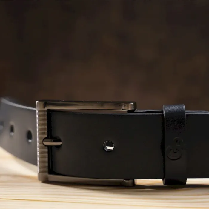 Шкіряний ремінь брючний GRANDE PELLE 00866 Синій