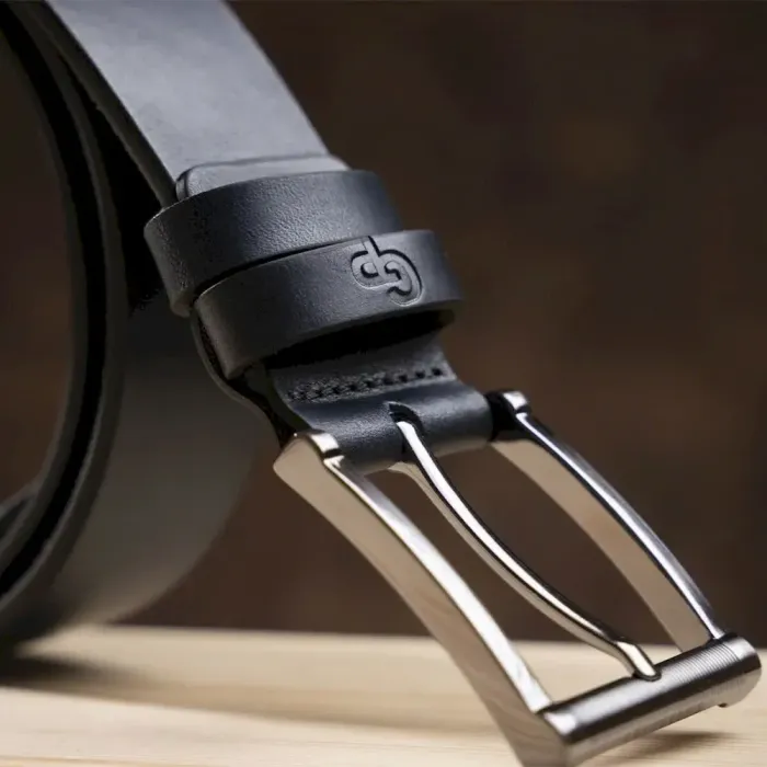 Шкіряний ремінь брючний GRANDE PELLE 00866 Синій