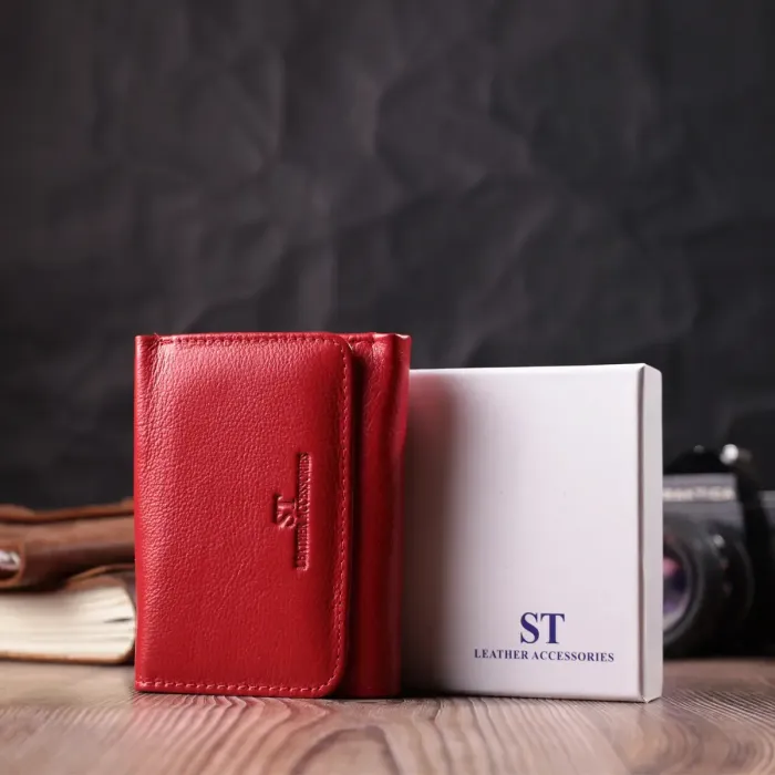 Шкіряний яскравий гаманець ST Leather 22505 Червоний