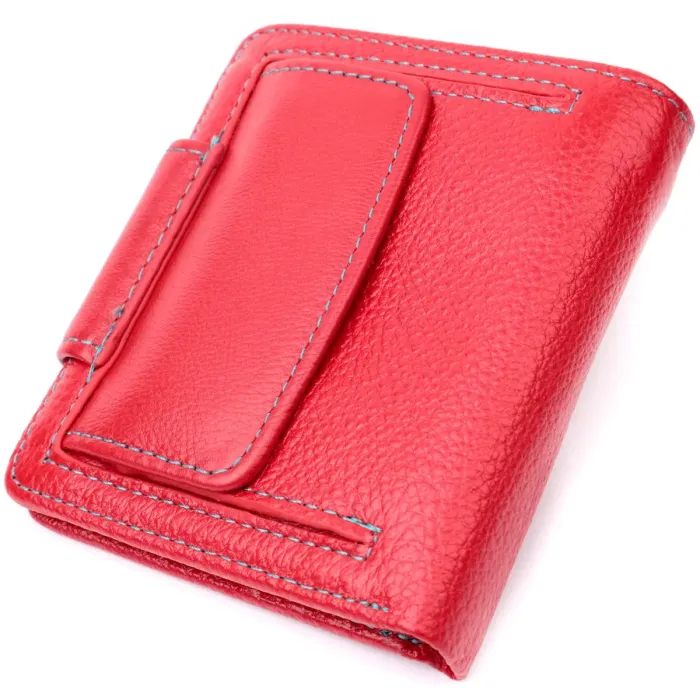 Шкіряний яскравий гаманець з монетницею ST Leather 19453 Червоний