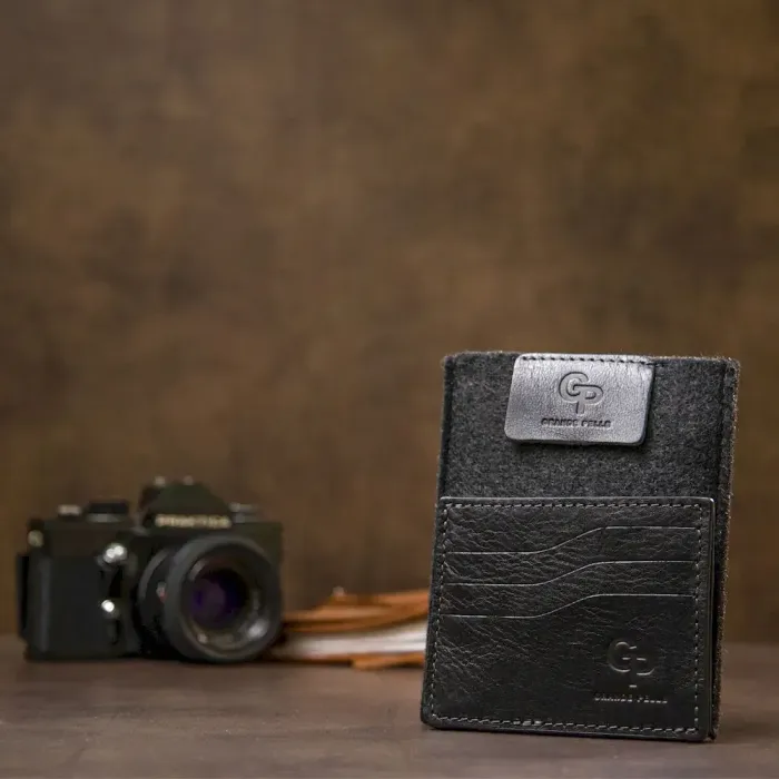 Кожаный картхолдер GRANDE PELLE 11500 Черный