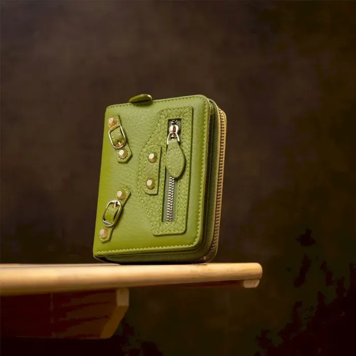 Кожаный кошелек для женщин Guxilai 19401 Салатовый