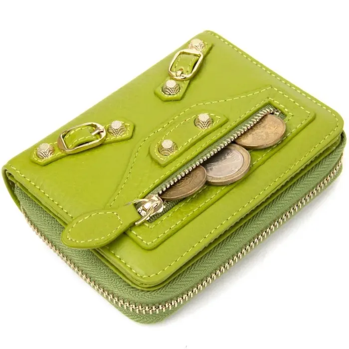 Кожаный кошелек для женщин Guxilai 19401 Салатовый